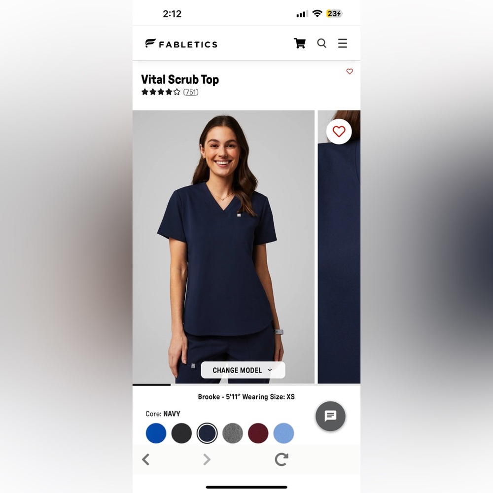 Fabletics Vital One Scrub Top